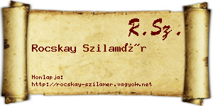 Rocskay Szilamér névjegykártya
